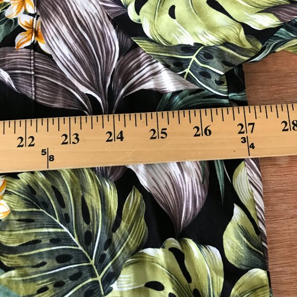 Bishop Street Hawaiian Shirt Men 4XL Green Floral Button Up Pocket Short Sleeve - Picture 8 of 11